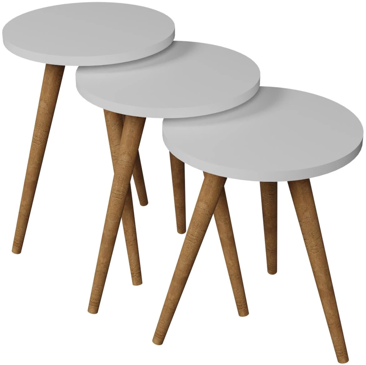 Set od 3 stocica  Fd-Wdl3pccts-002 Bela/natur 33,6x33,6x51