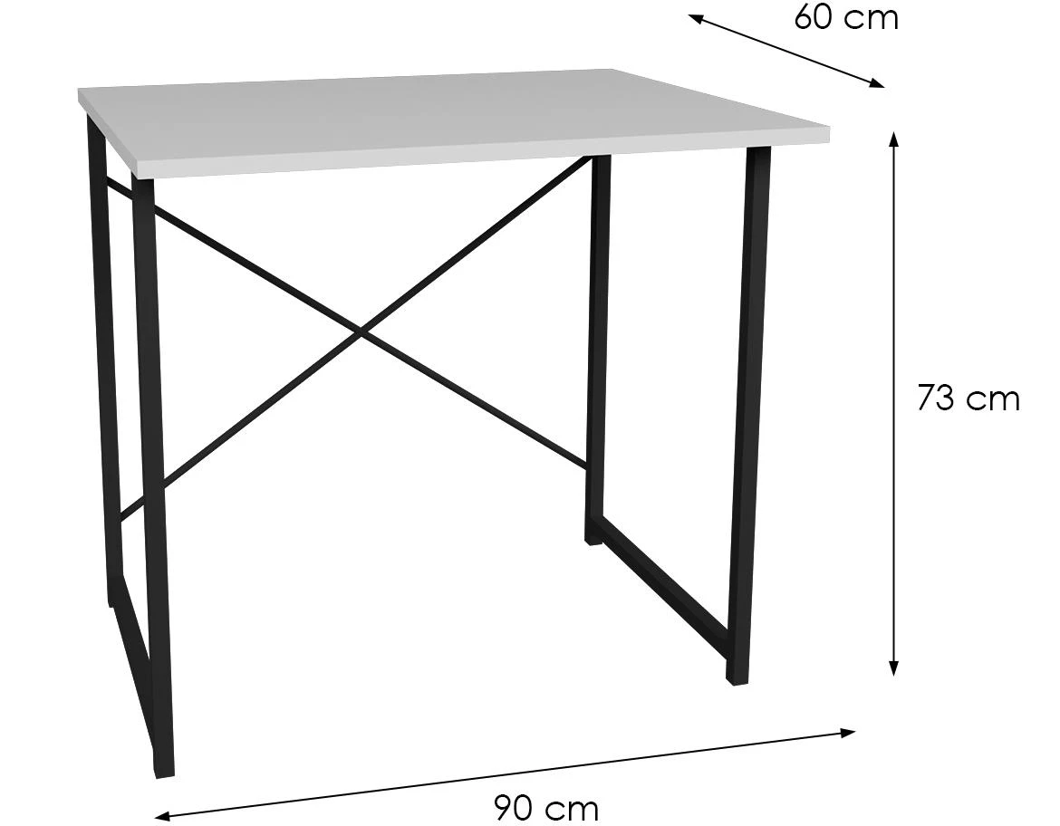Radni sto FD-6090od-002 Bela/Crna 90x60x73