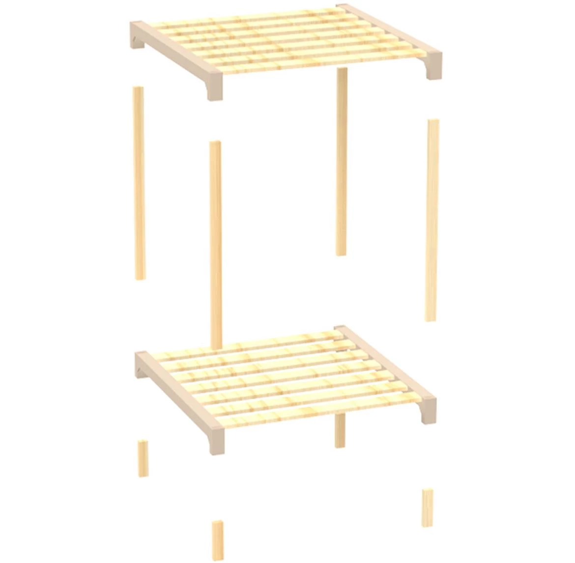 Višenamenska polica FIX2013-2 prirodna/bež boja 41x34x46