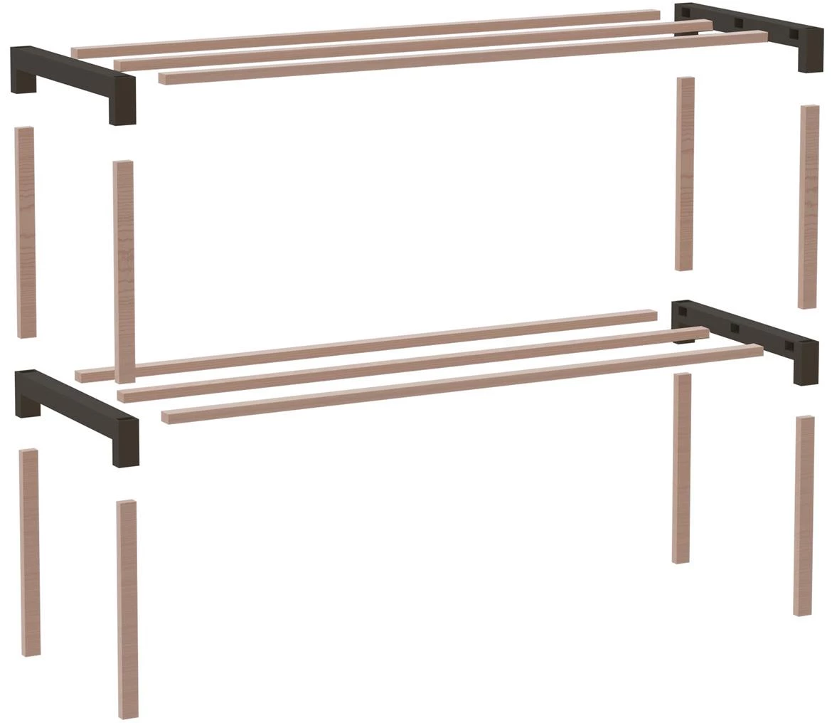 Polica FIX-2050-2 prirodna/crna 51x23x39