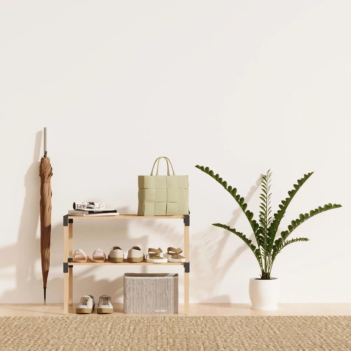 Polica FIX-2050-2 prirodna/crna 51x23x39