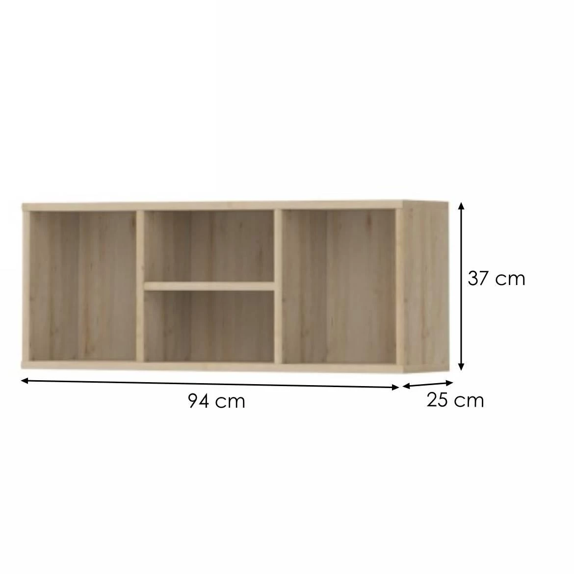 Kiki VS2-94-BK/KI viseca polica, 94x25x37 cm, boja bukva