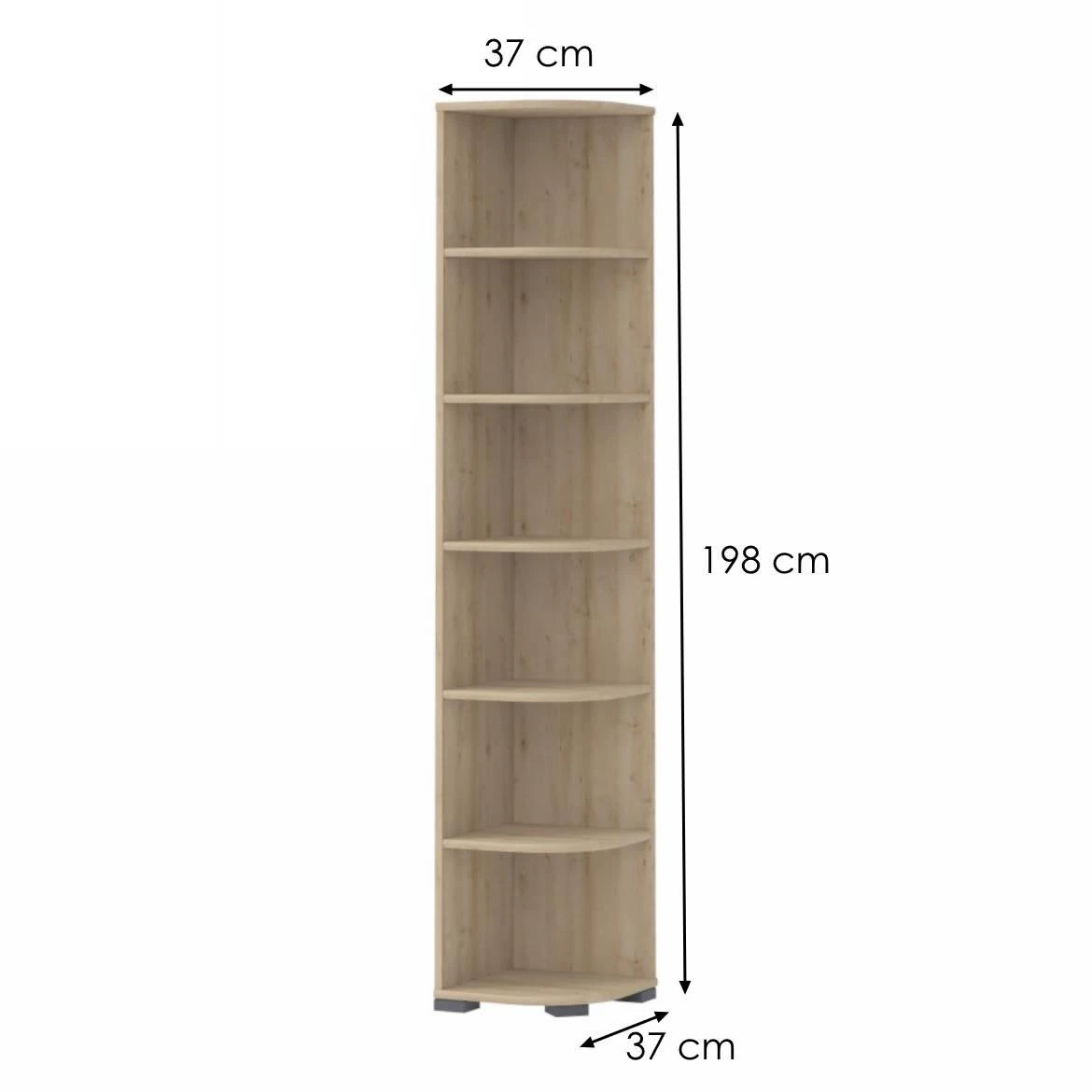 Kiki UPV-BK/KI regal + 5 polica, 37x37x198 cm, boja bukve