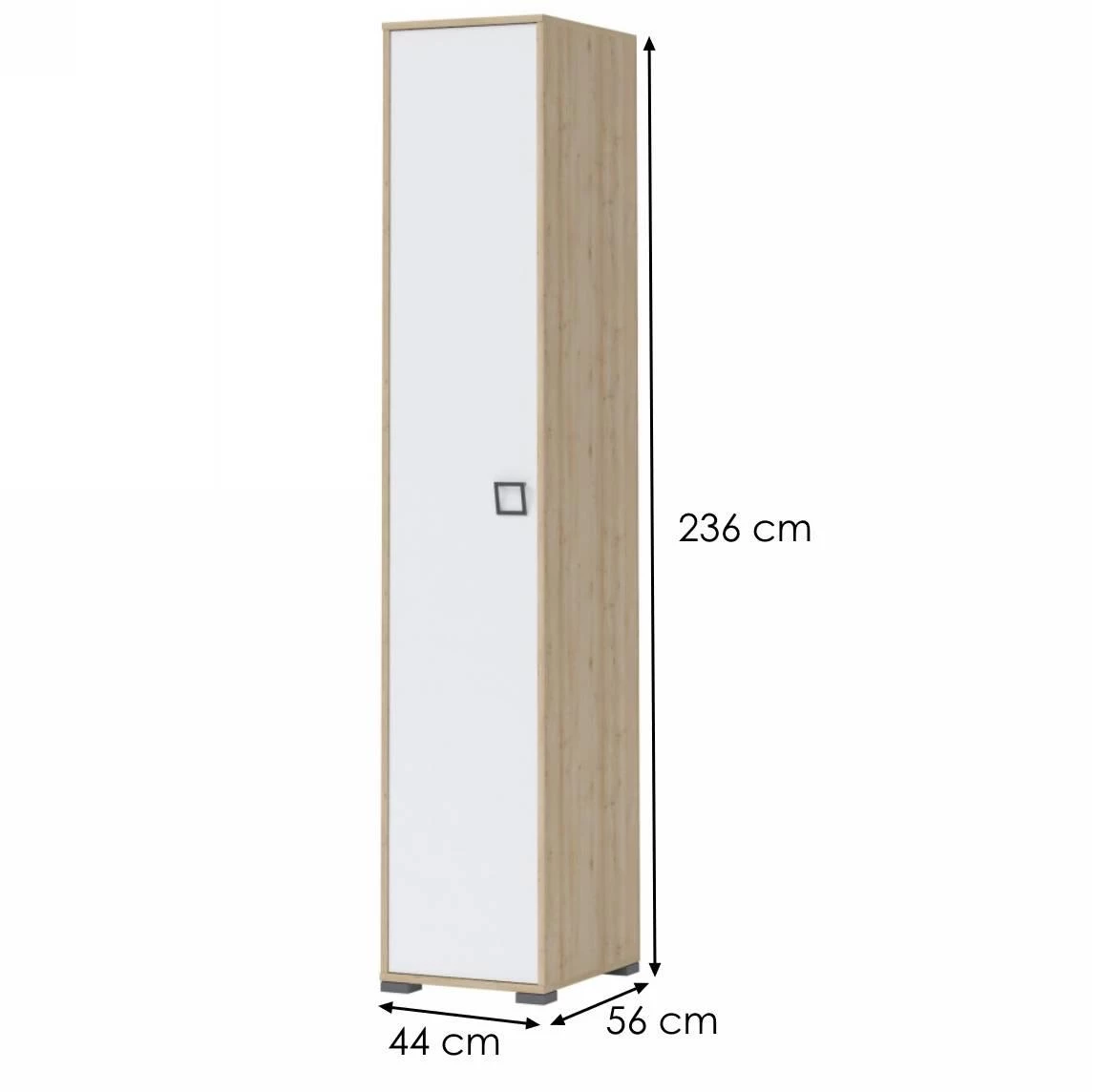 Kiki P1-BK/KI-15 ormar + vrata, 44x56x236 cm, boja bukva/bela