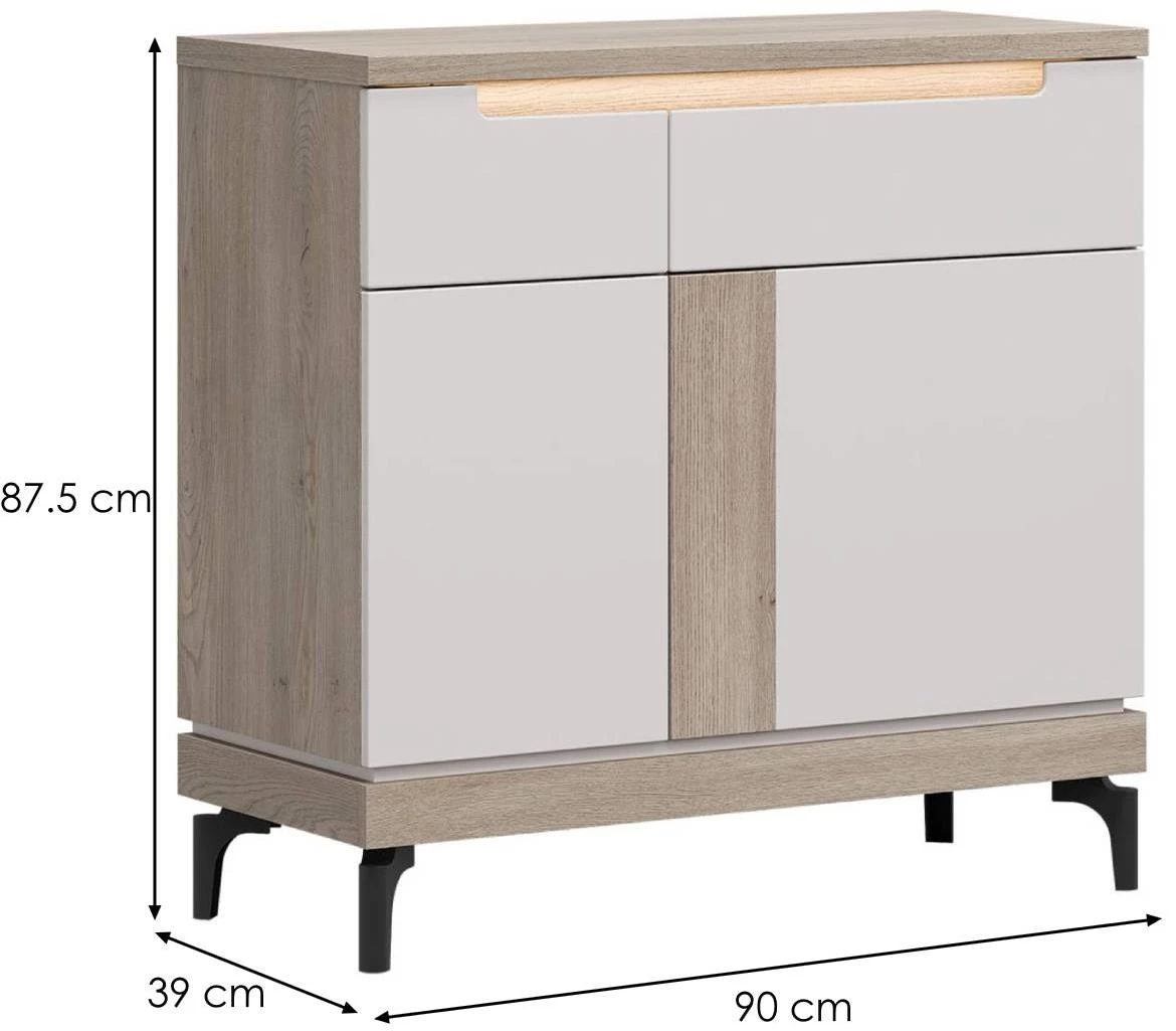 Aston An02 Komoda 90x39x87,5 hrast/kašmir bež