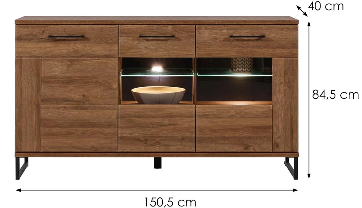 Ivo Iv04 komoda 150,5x40x84,5 Hrast April