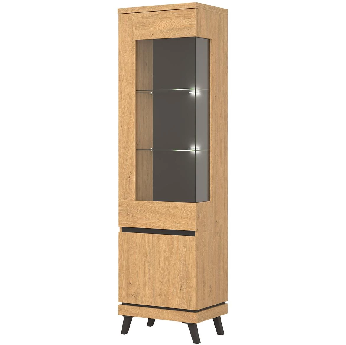 Vitrina Ate At05  54,5x39x,197 hrast/crna