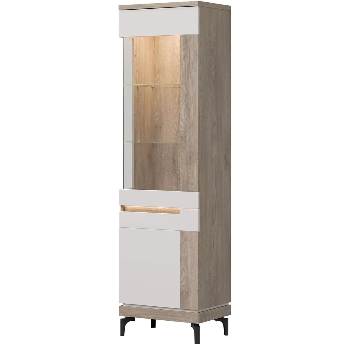 Aston An06  D Vitrina 55x39x197 Hrast/Kašmir bež