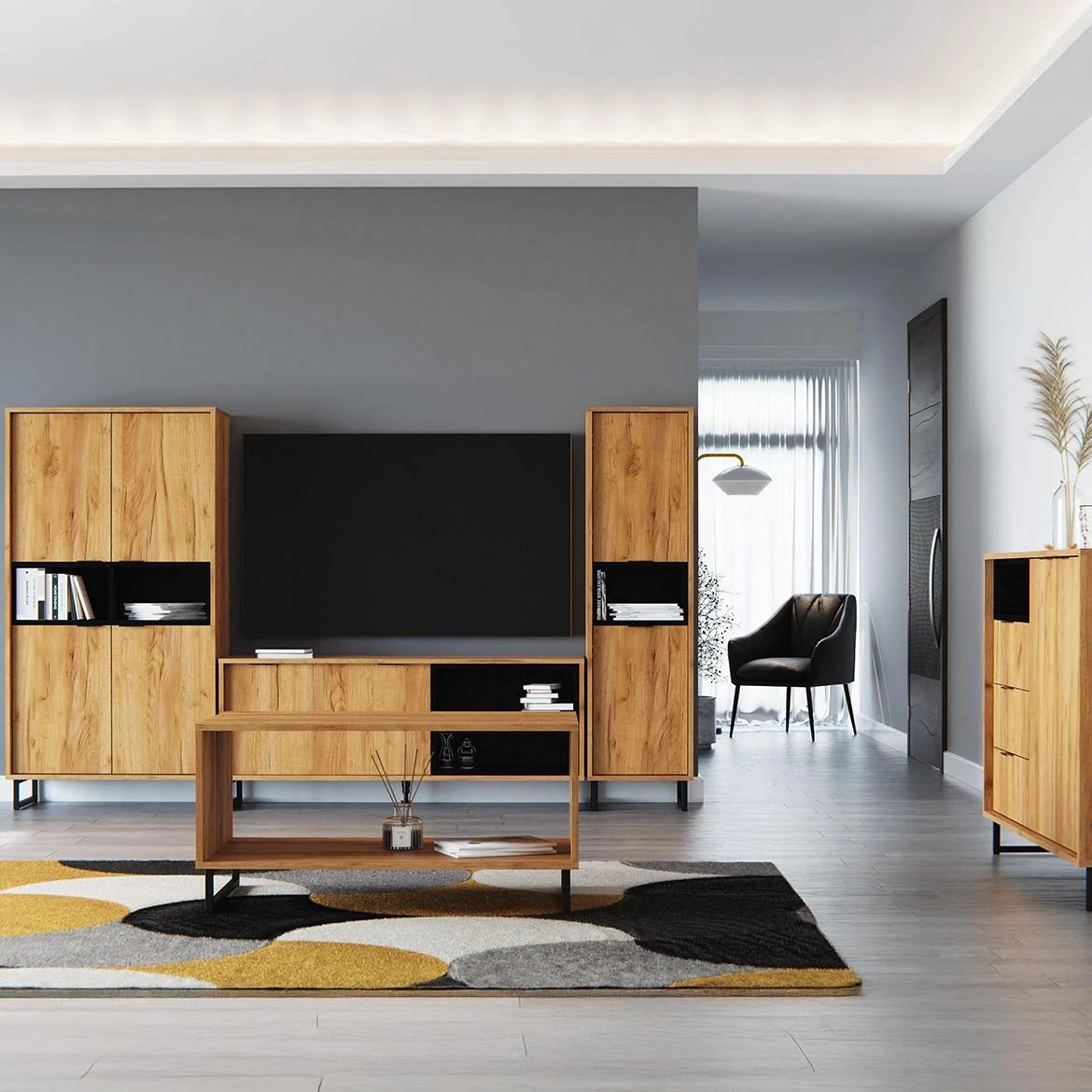 Konor D.Kraft stocic,50x100x60 cm, zlatni hrast