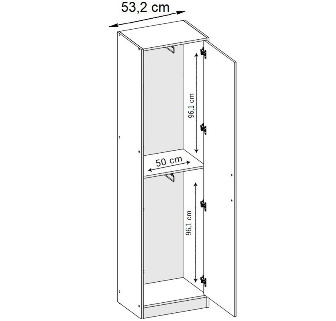 Roj 1d ormar 53,2x39x205 artisan hrast
