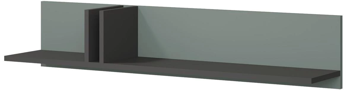 Alsy 15 zidna polica 110x22x22 siva/aloe zelena