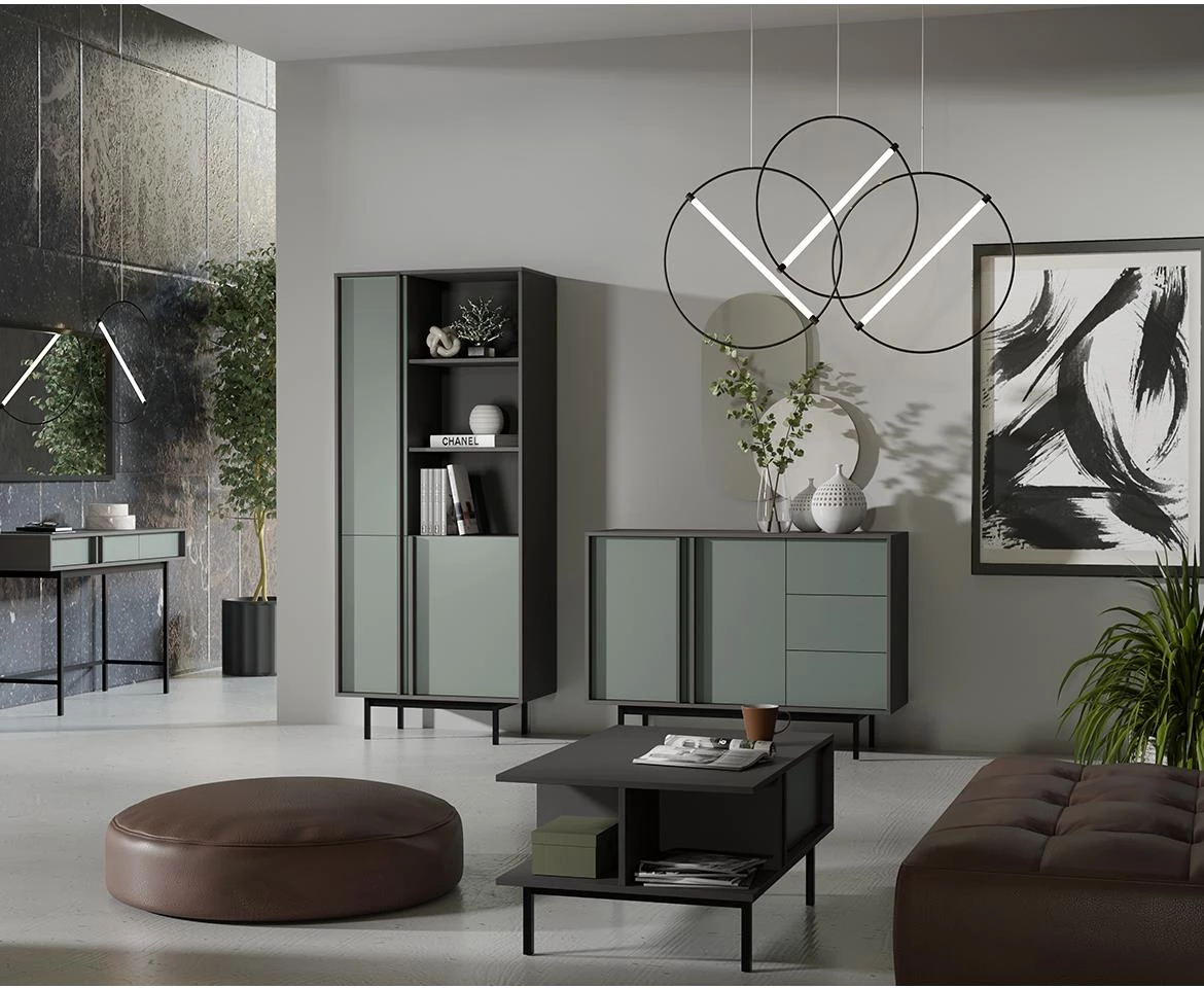 Alsy 12 klub stocic 93x60x43 siva/aloe zelena