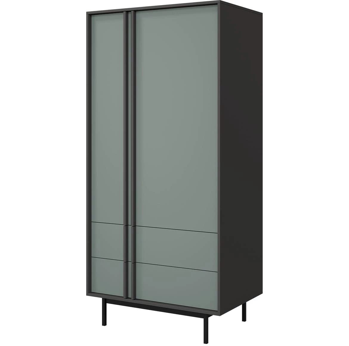 Alsy 1 Ormar 93x60x195 siva/aloe zelena