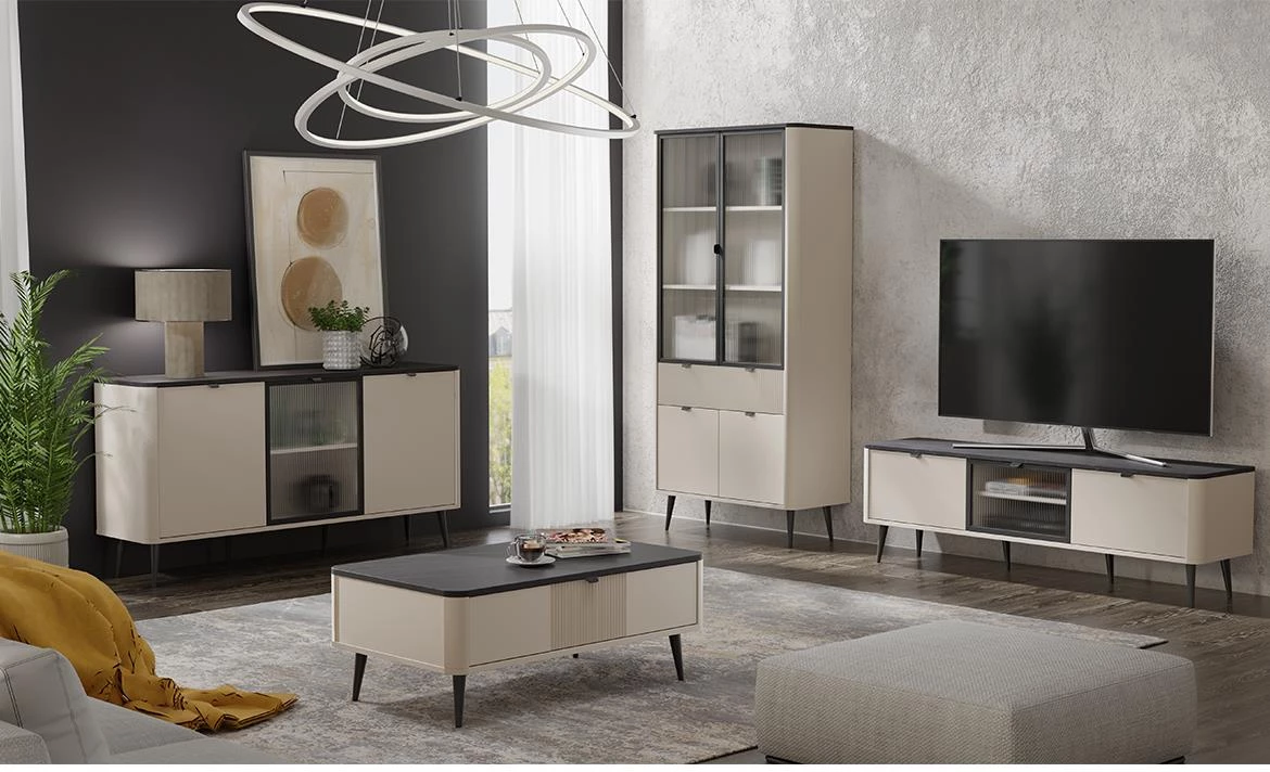 Marly 18 zidna polica 150x22x30 kašmir bež/siva