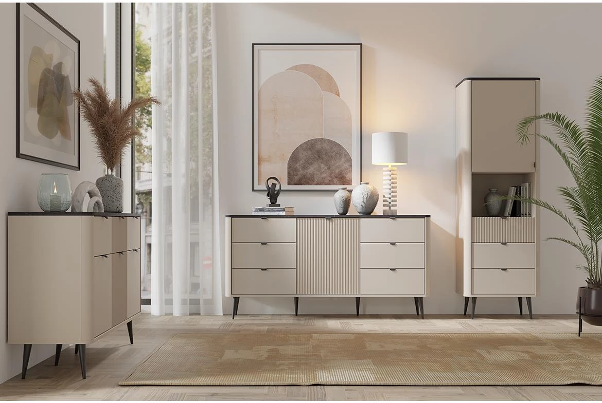 Marly 18 zidna polica 150x22x30 kašmir bež/siva