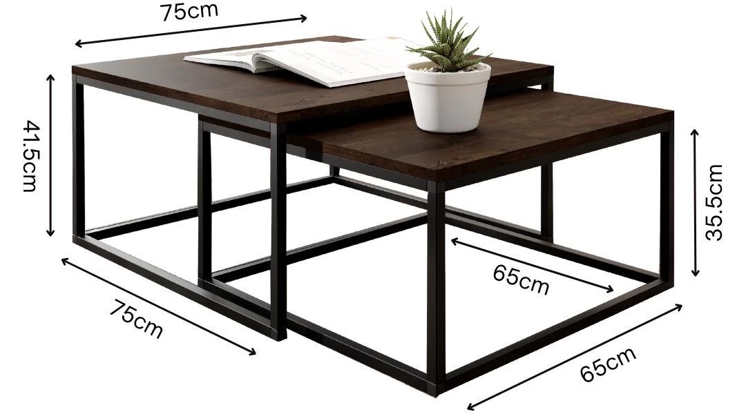 Loftiko set klub stocica 75x75x41,5 belo/crni