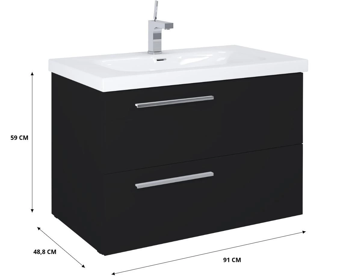 Royal 90 2S baza za umivaonik 91x48,8x59 crna mat