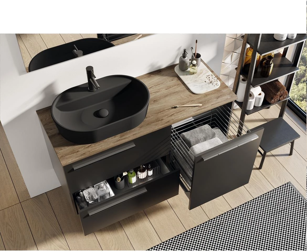 Royal 90 2S baza za umivaonik 91x48,8x59 crna mat
