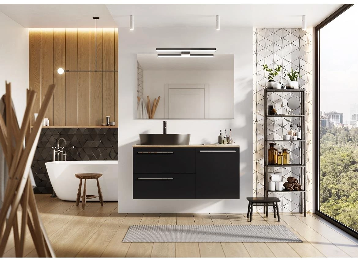 Royal 90 2S baza za umivaonik 91x48,8x59 crna mat