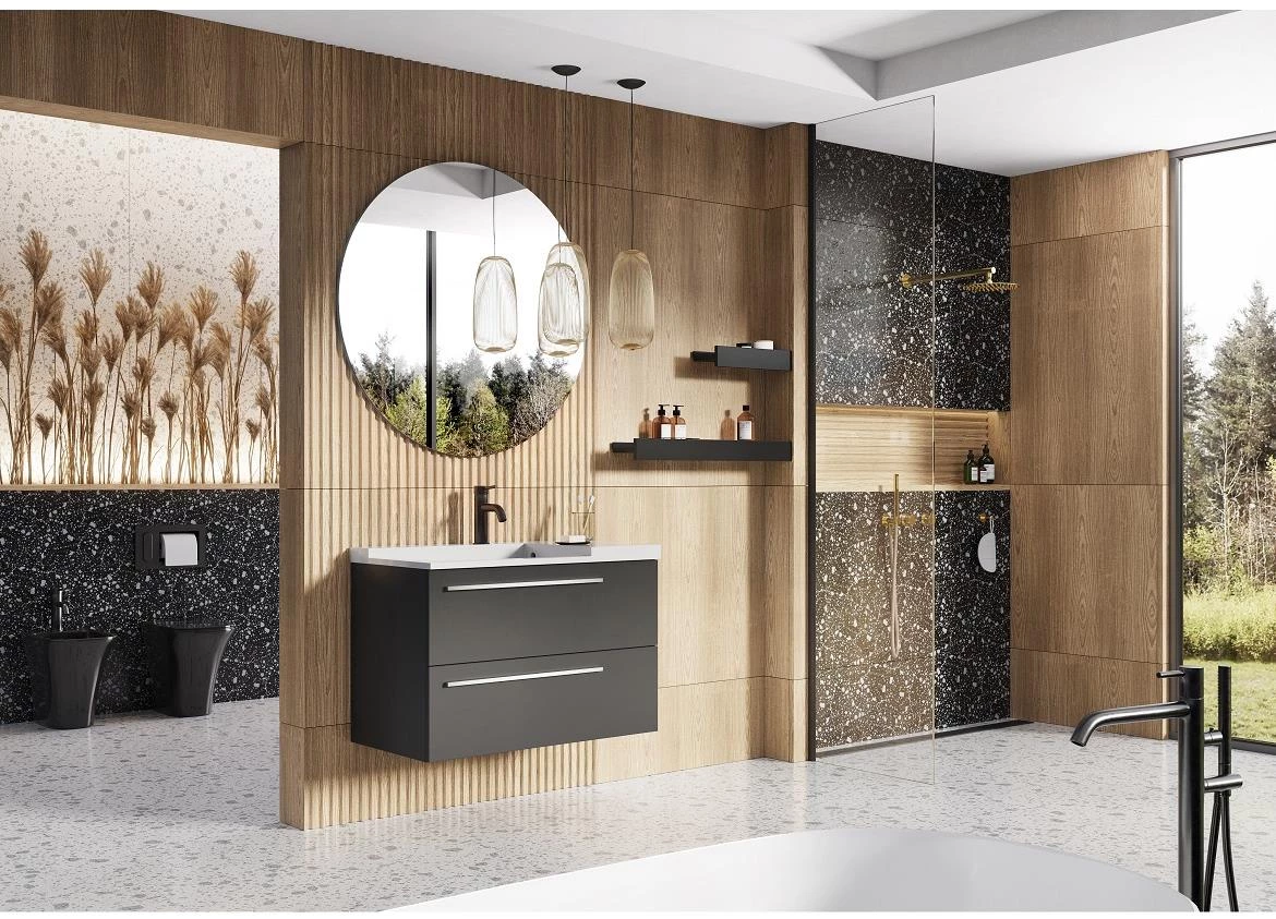 Royal 70 2S baza za umivaonik 71,5x48,8x59 crna mat