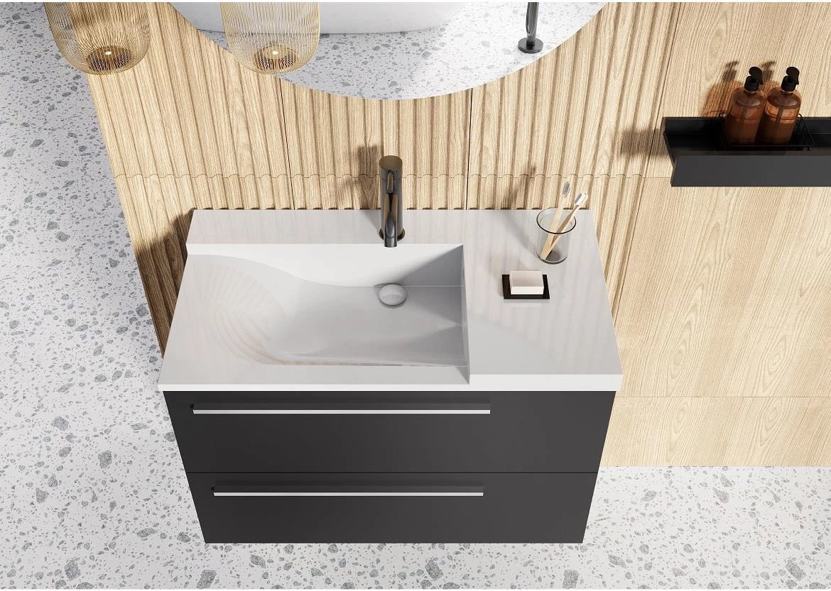 Royal 70 2S baza za umivaonik 71,5x48,8x59 crna mat