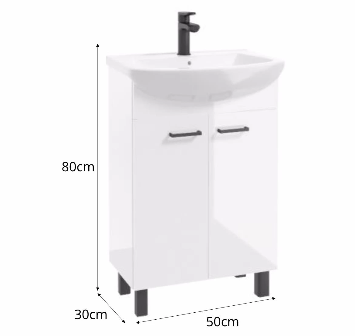 Novelty D50 2D0S baza s umivaonikom 50x30x83 bela