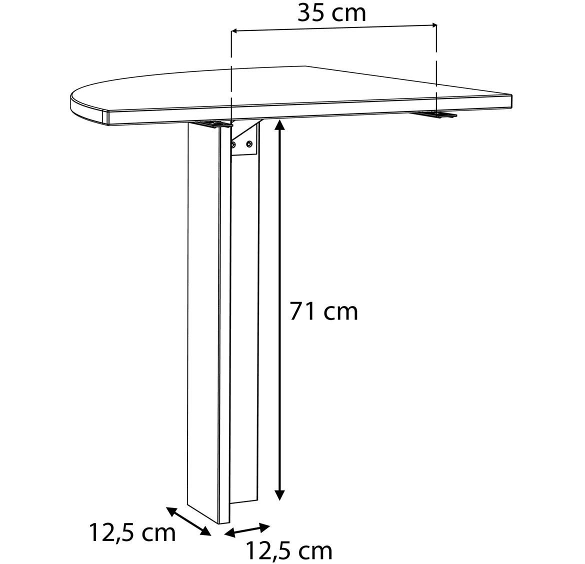 Symmach ugaoni nastavak za radni sto 70x70x73,5 oldwood natur/beton siva