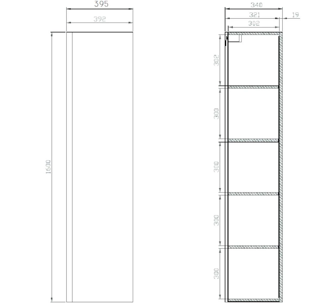 Moduo ormar 39,4x34x160 beli