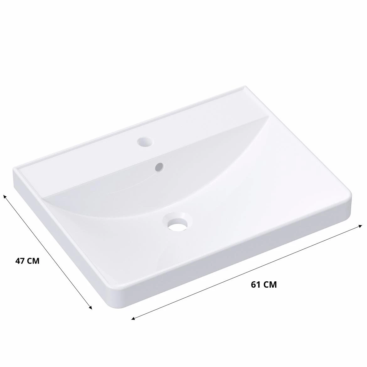 Corso 60 umivaonik nasadni keramicki 61x47x20 beli