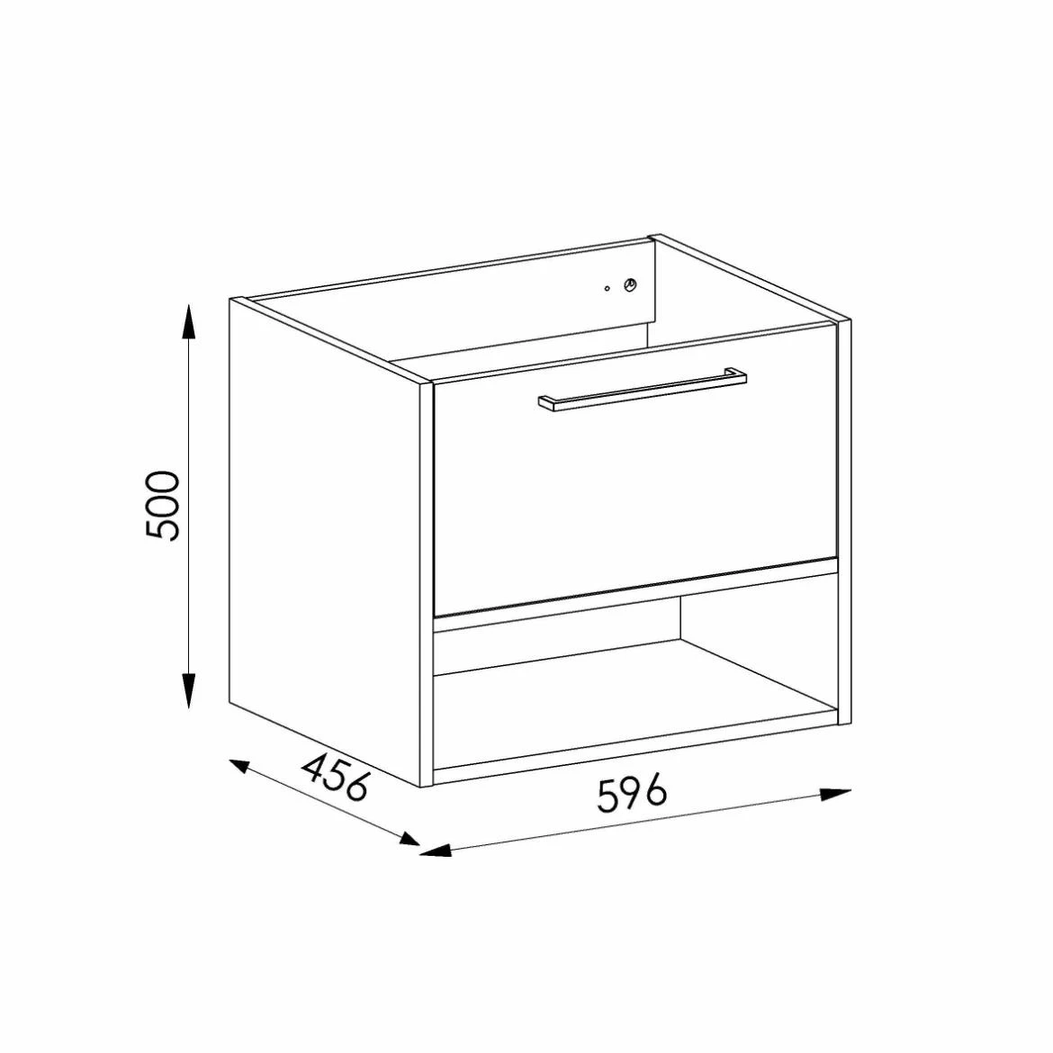Kiano 60 1S baza za umivaonik 59,6x45,6x50 hrast/crni