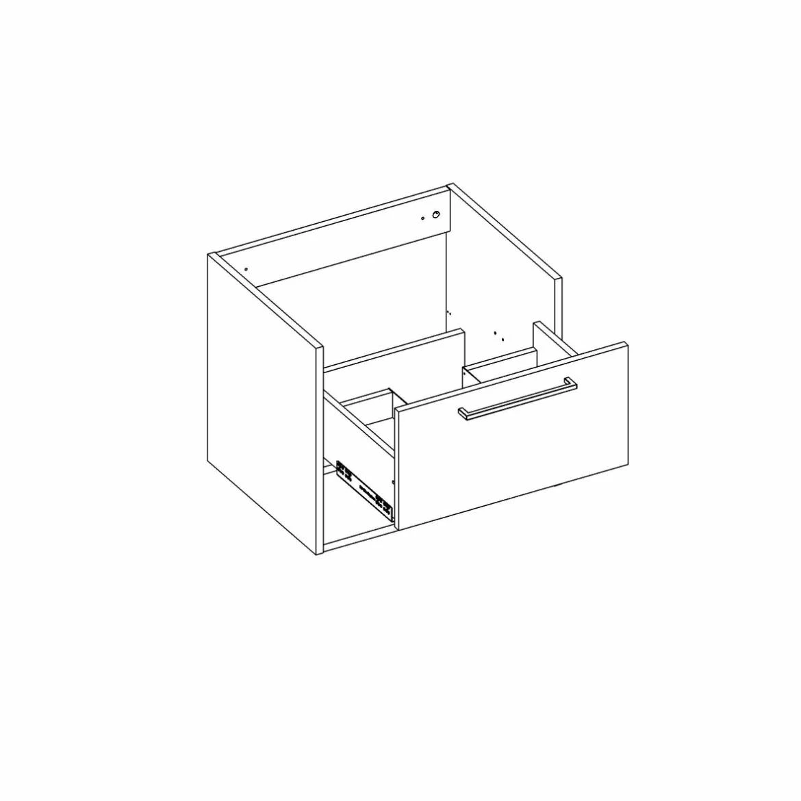 Kiano 60 1S baza za umivaonik 59,6x45,6x50 hrast/crni