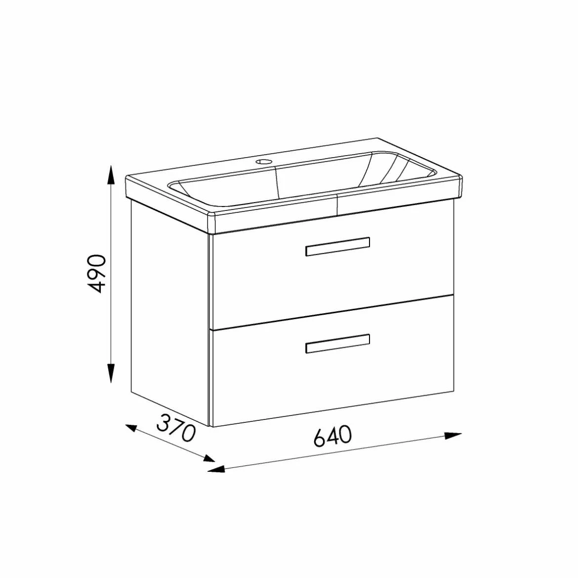 Songa set 65 cm 2S baza s umivaonikom 61x35,1x45 hrast/bela