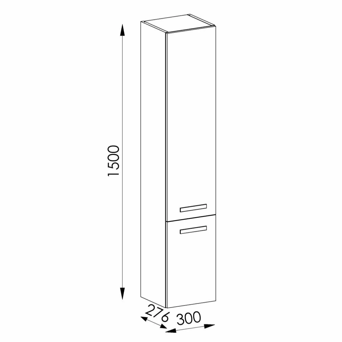 Songa 30 2D ormar 30x27,6x150 hrast/bela