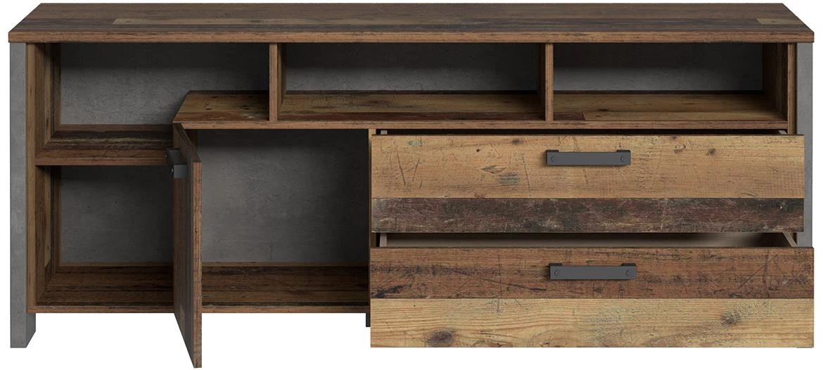 Symmach CLFT235 TV komoda 161x41,6x63,9 oldwood natur/beton siva