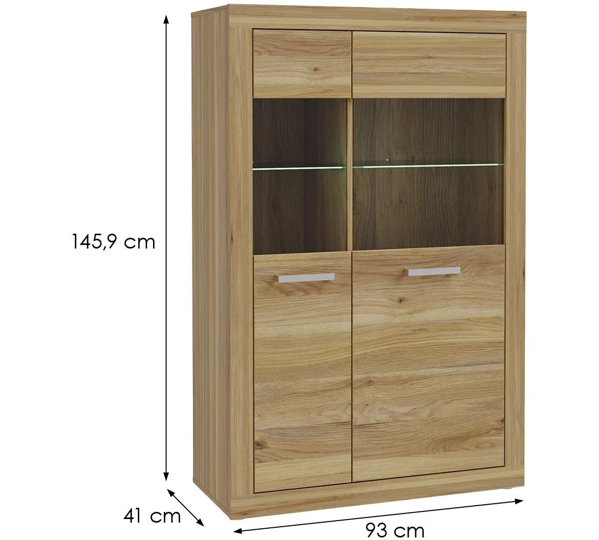 Talino Tbbv422-D108 vitrina 93,1x41x145,9 mauvella hrast