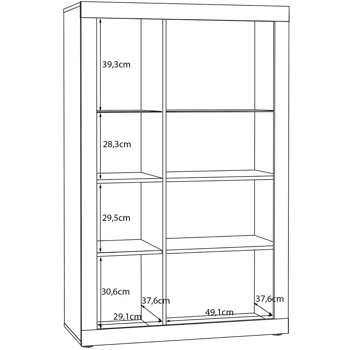 Talino Tbbv422-D108 vitrina 93,1x41x145,9 mauvella hrast