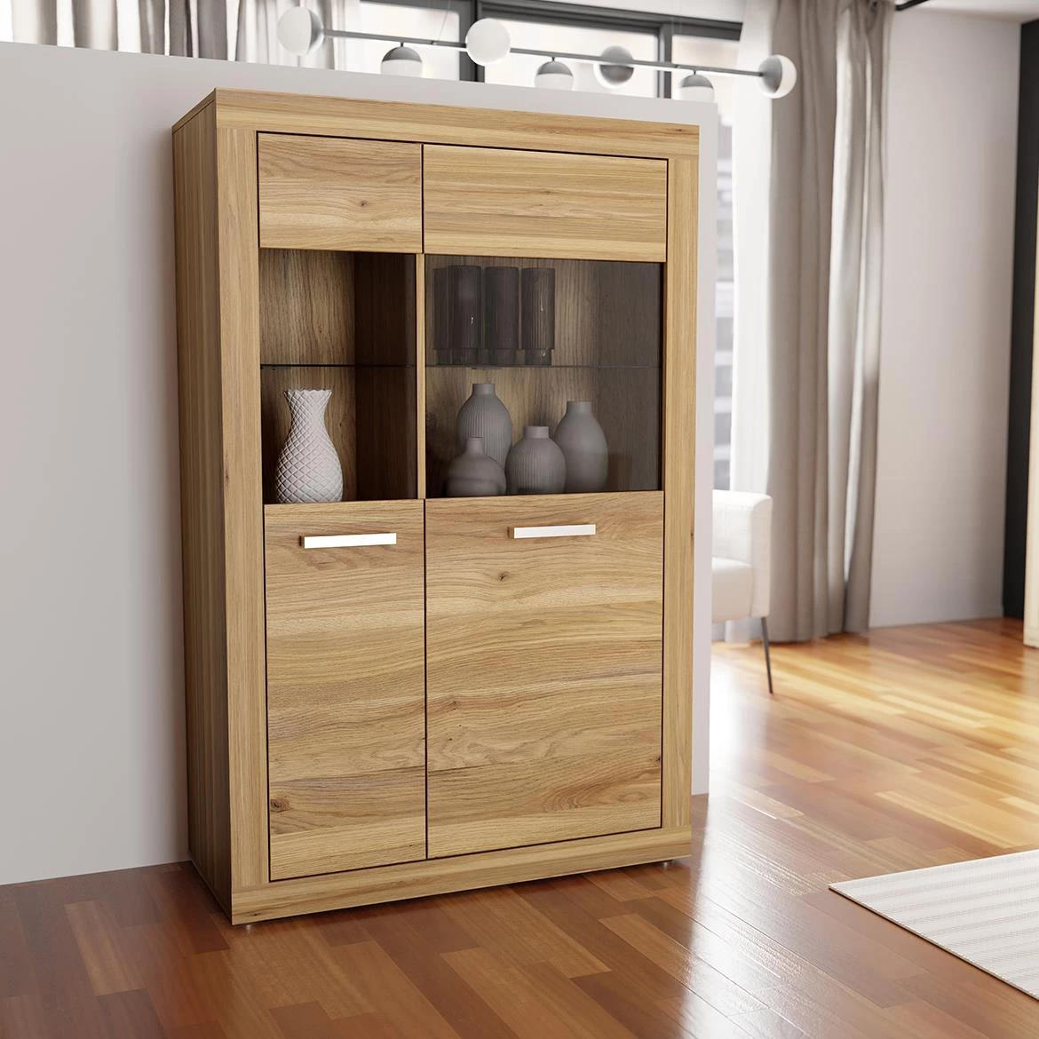 Talino Tbbv422-D108 vitrina 93,1x41x145,9 mauvella hrast