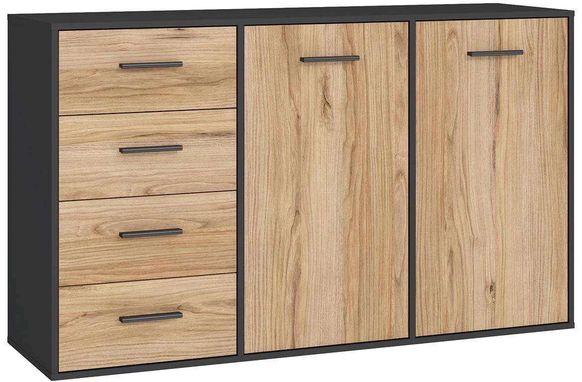 Mokkaro komoda MOKK232-M322 141,2x42x84,9 natur/crna