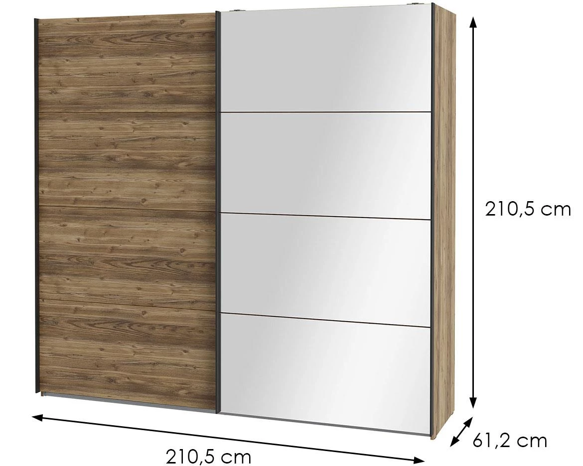 Haruki HYTS92411 klizni ormar 220,1x61,2x210,5 natur/crna