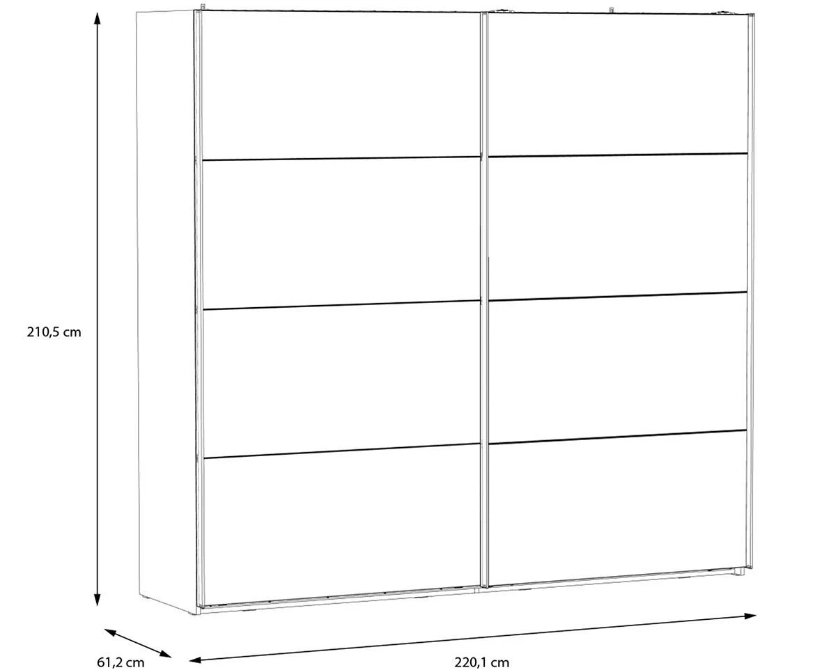 Haruki HYTS92411 klizni ormar 220,1x61,2x210,5 natur/crna