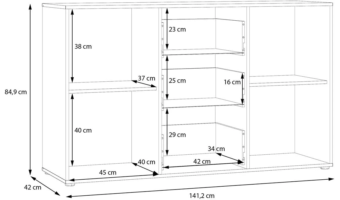 Mokkaro Mokk231-M802  komoda 141,2x42x84,9 hrast mauvella 042025/kašmir bež