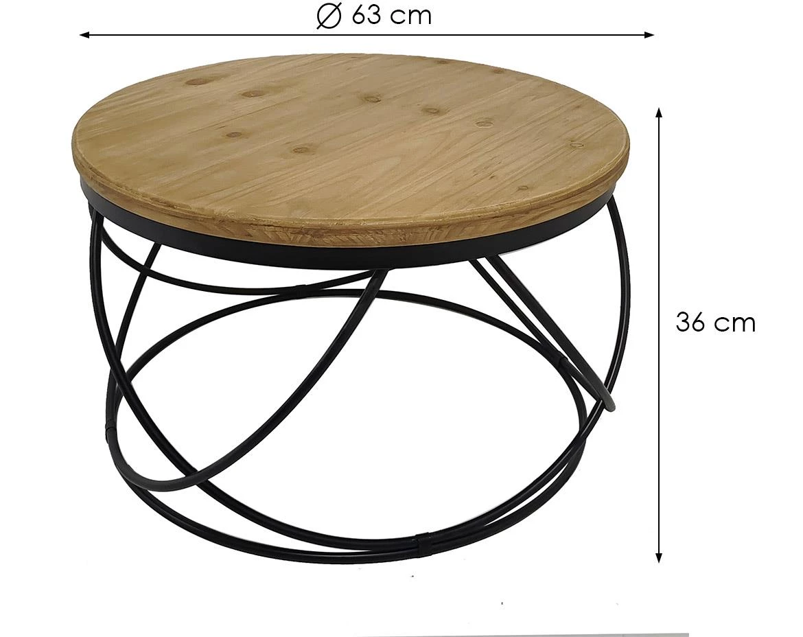 Helix 60x36 klub stocic 60x60x36 drvo/metal