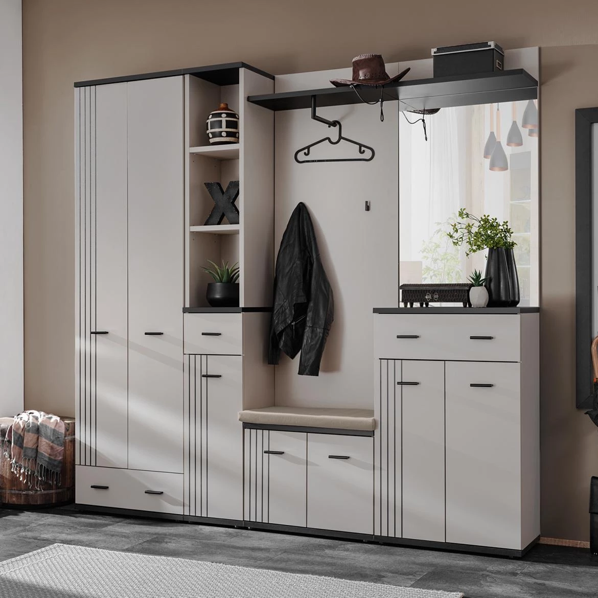 Hugo Cc Hg B+C polica 30x32x203 kašmir bež/crna