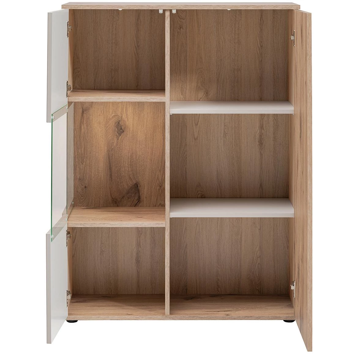 Catalina DVC CT WSN Vitrina 90x40x120 Wiking hrast/kašmir bež