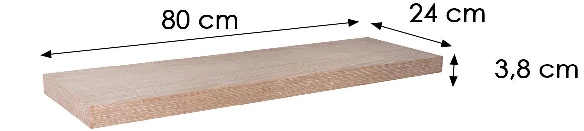 FSD 80/24 zidna polica furnirana hrast dekorom 6567028 80x24x3,8