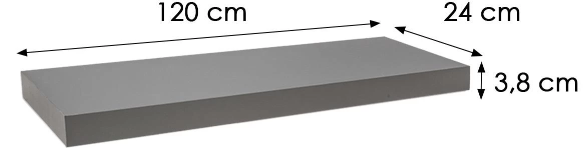 FS 60/24 zidna polica siva 65095 60x24x3,8