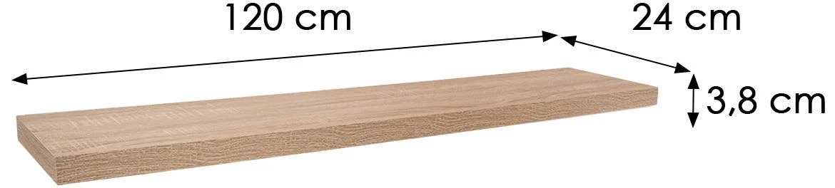 FS 118/24 zidna polica sonoma 65147 120X24X3,8