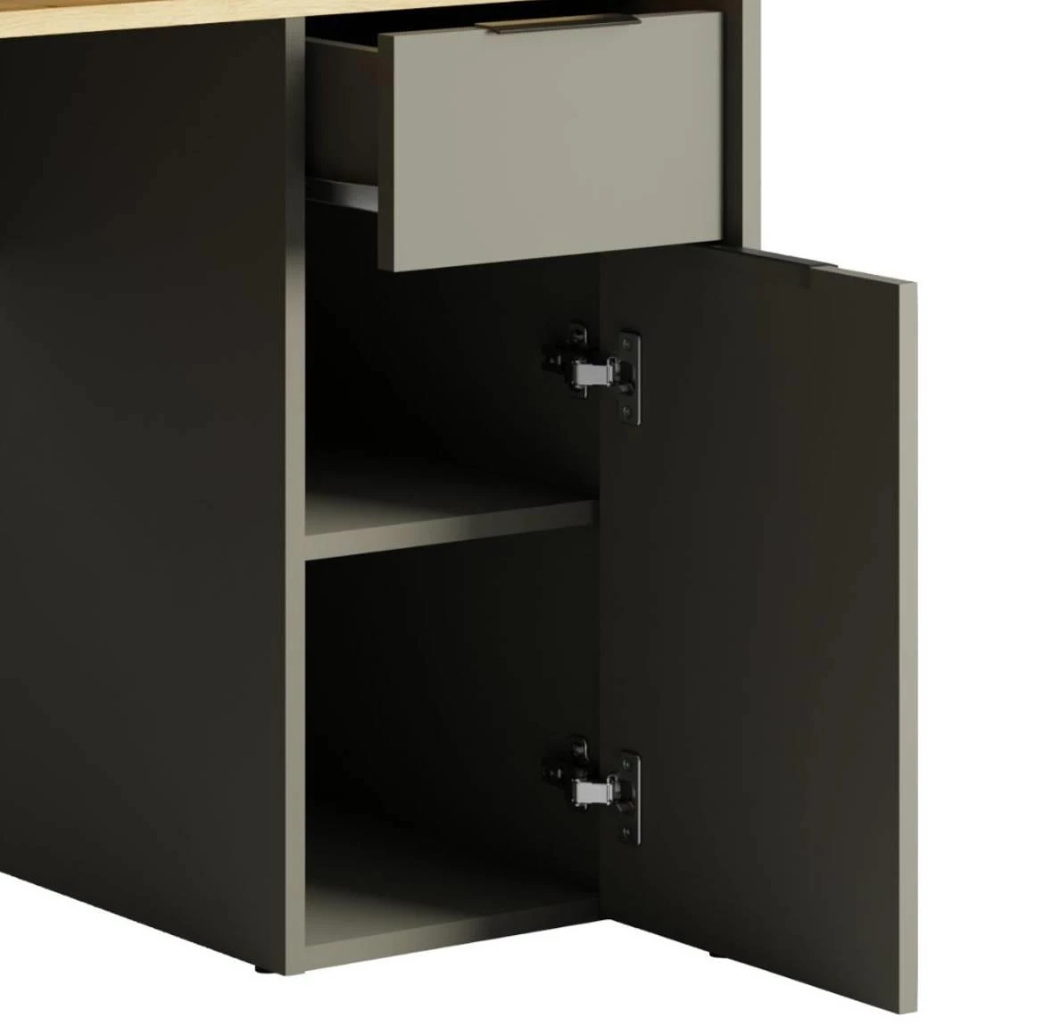 Rex 1d1sz radni stol 160x70x91 grafit crna/natur