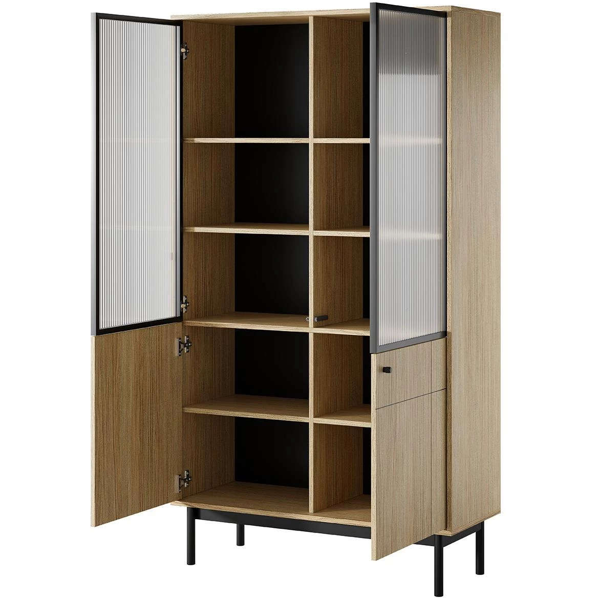 Japandi WT104 vitrina 103,4x39x184,6 hrast linea