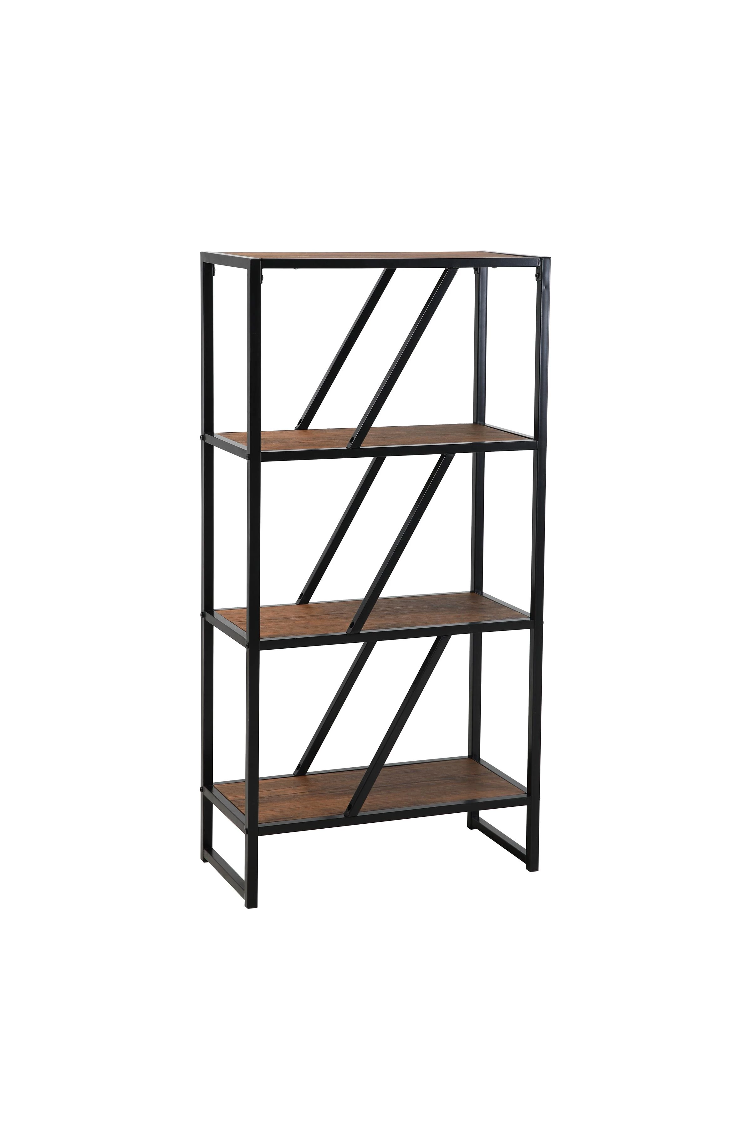 Polica 31333A-4 60x30x120 natur/crna